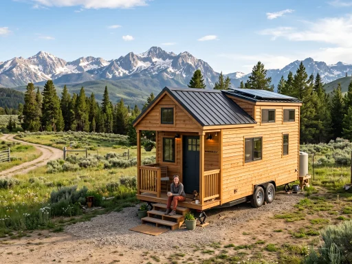 Moveable modern tiny home parked legally on rural property in Idaho (AI Generated Image)